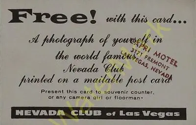 Vintage Casino Coupon Free Photograph The World Famous Nevada Club Of Las Vegas • $14.97