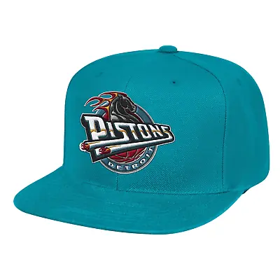 Men's Mitchell & Ness Teal NBA Detroit Pistons Team Ground HWC Snapback - OSFA • $24.95