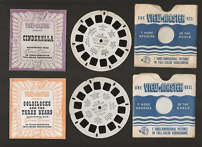Vintage View-Master Sets Cinderella And Goldilocks And The Three Bears FT-5 FT-6 • $6.99