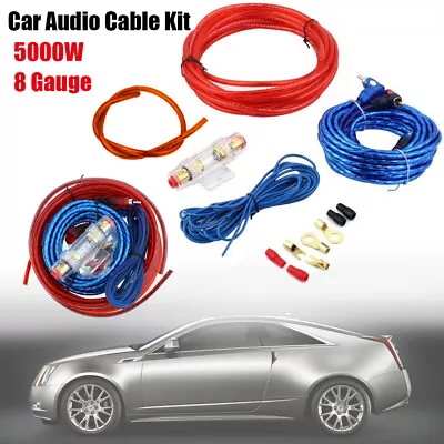 8 Gauge Amp Kit Complete Amplifier Wiring Install Speaker Wire Cable 1500w • $10.99