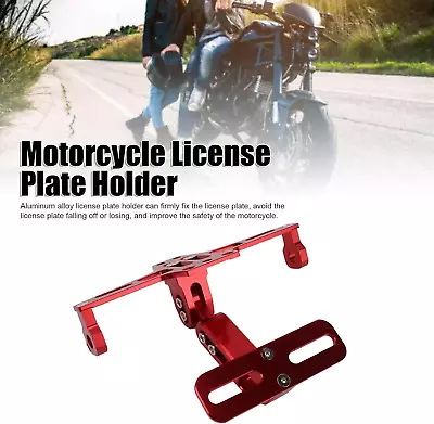 Motorcycle License Plate Bracket Holder Adjustable CNC Aluminium Alloy Universal • $16.99