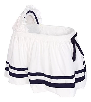 $74.61 • Buy Baby Doll Bedding Modern Hotel Style II Bassinet Skirt Navy