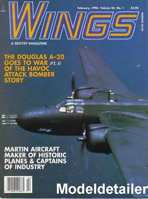 Wings Feb.1996 Douglas A-20 Havoc Martin Bomber • $13.95