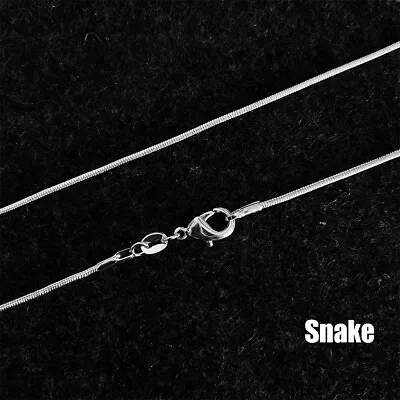 925 Silver Plated 9 Styles Snake Chain Fashion Necklace Women 16  18  20  22  24 • $3.95