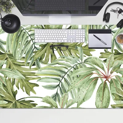 £37.95 • Buy Large Writing Desk Top Mat Pad For Laptop Mouse School 100x50 Tropical Leaves