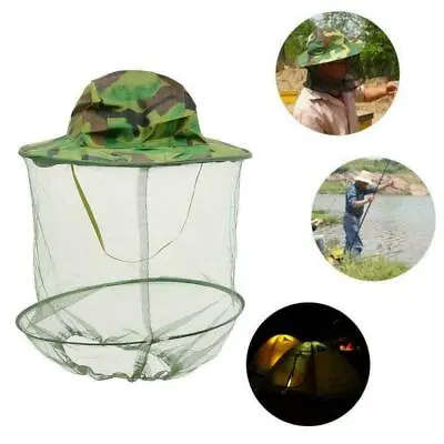 Camouflage Beekeeper Hat Mosquito Bee Insect Net Veil Protector Head Cap Nice • $2.33
