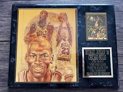 Michael Jordan Signed 8x10 Art Print W/RARE Foil Auto Card Plaqued Authenticated • $600