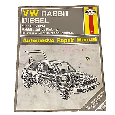 Volkswagen Rabbit Jetta Diesel Pickup 1977 1984 Service Repair Manual Haynes 451 • $39.50