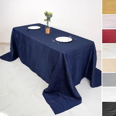 90x132-Inch Crinkle Accordion TAFFETA RECTANGULAR TABLECLOTH Party Decorations • $24.93