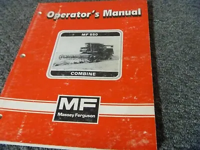 Massey Ferguson MF550 Combine Owner Operator Manual User Guide • $209.30