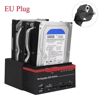 External Triple SATA IDE HDD Docking Station 3.5''/2.5''Hard Drive Card Reade MB • $41.04