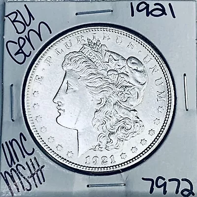 1921 Bu Gem Morgan Silver Dollar Unc Ms++ Genuine U.s. Mint Rare Coin 7972 • $26