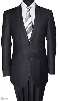 New Two Piece Slim Fit Men's Shiny Tone On Tone Stripe Black Gray Suit Grauation • $164.99