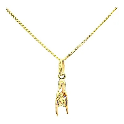 9ct 9K Yellow Gold Mano Cornuto Hand Charm Pendant 0.52 Grams. Brand New • $100