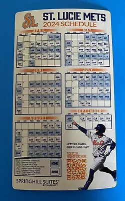 2024 St Lucie Mets Refrigerator Magnet Schedule 4” X 7” Jett Williams - RARE • $5