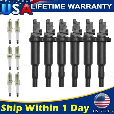 6x Ignition Coil 0221504470 + REAL IRIDIUM Spark Plug For BMW E46 E60 E90 X3 X5 • $82.09