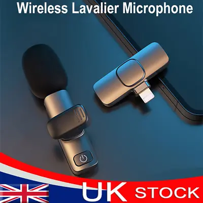 Wireless Lavalier Microphone For Phone Android IPhone Ipad Vlog Live Stream Mic • £6.16