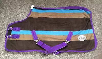£25.35 • Buy Blue/brown Stripe Fleece Rugs 4'9  To 7'3 