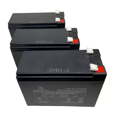 Mongoose M750 Battery Kit - 3 Pack 12V 10AH SLA AGM Series • $118.95