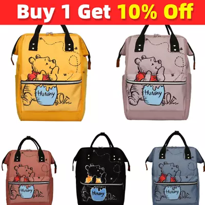 Pooh- Bear Mommy Large Capacity Mother And Baby Bag Backpack Printed Backpack UK • £13.55