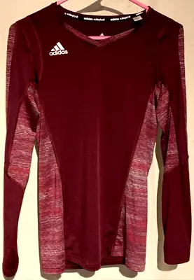 🔥Adidas Volleyball Climate Long Sleeve Athletic Shirt Women's XS Maroon🔥 • $11