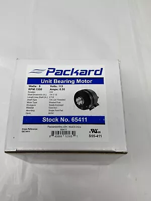 Packard 65411 9W Cast Iron Unit Bearing Motor 115V CW 1550RPM Shaded Pole Motor • $53.60