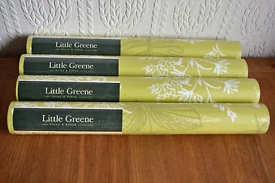 £140 • Buy Little Greene 50s Line Wallpaper Nocombe Citron 4 Rolls New