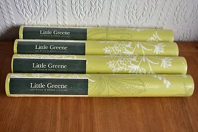 £125 • Buy Little Greene 50s Line Wallpaper Nocombe Citron 4 Rolls New