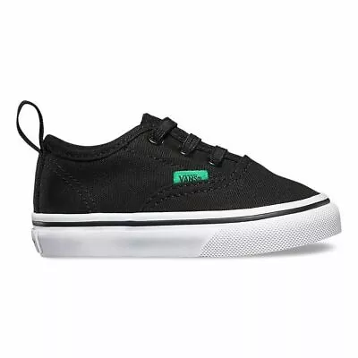 Vans Shoes Tots Authentic V Lace BLACK / KELLY GREEN Children Toddler Boys NEW • $39.95