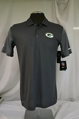 Green Bay Packers Nike Sideline Team Issue Logo Performance Polo- Charcoal MED • $34.99