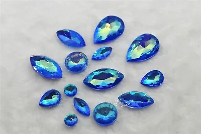 Milky Moca Blue AB Rhinestones Navette Rivoli  Teardrop Jewelry Accessories • $7.11