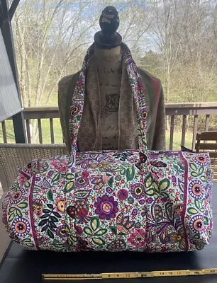 Vera Bradley XL Duffel Bag Travel Weekend Viva La Vera Boho Hippie Floral Tote • $67.75