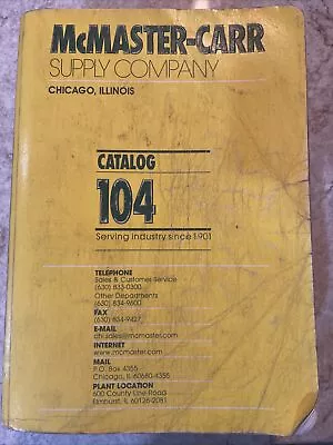 McMaster Carr #104 New Brunswick New Jersey Catalog 1998 Supply Catalog • $12