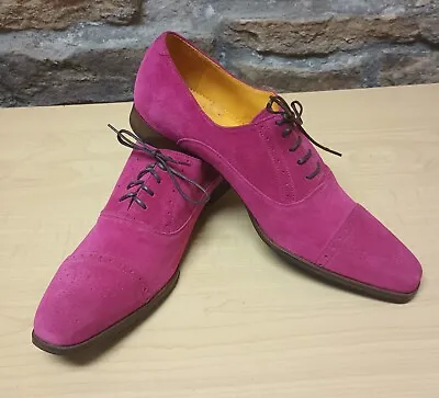Hot Pink Suede Men's Oxford Brogue.Size 10. New.Never Worn. • $89.99