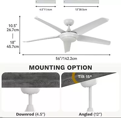 56  Ceiling Fan With Light And Remote Large Modern Ceiling Fan For Indoor Motor • $83.91