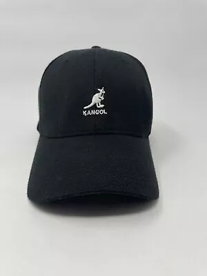 Kangol Black Wool Flex Fit Hat Size L/XL Kangaroo Logo • $19.99