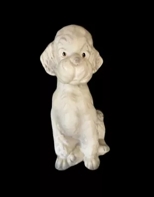 Poodle Porcelain Ceramic Sitting Dog Figurine Vtg MCM Stamped Japan 7  Tall • $12