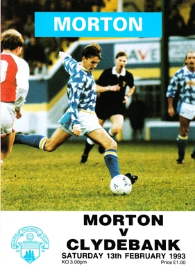 £0.99 • Buy GREENOCK MORTON V Clydebank, 13th February 1993, Scottish League Division One