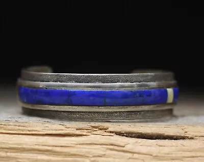 Vintage Native American Navajo Lapis Lazuli Sterling Silver Cuff Bracelet • $220