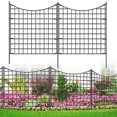 TAUS 15ft Garden Fence Animal Barrier No Dig Dog Fence Metal Decorative 5 Panels • $95.15
