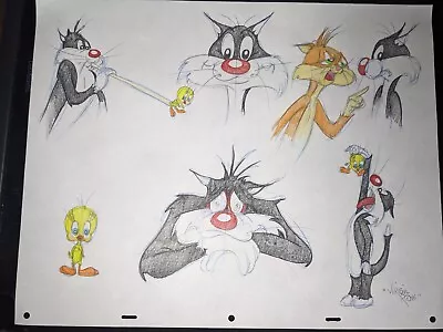 LOONEY TUNES Animation Cel Art Chuck Jones Cartoons VIRGIL ROSS MODEL SHEET  X3 • $570