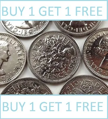 Lucky Silver Sixpences Order 1 Get 1 Free With Free Postage Choice Of Date • £2.79