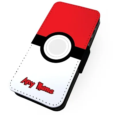 £9.75 • Buy Printed Faux Leather Flip Phone Case For IPhone - Personalised Pokeball