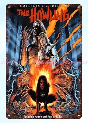 Office Designs Dorm Room The Howling Horror Movie Poster Metal Tin Sign • $18.89