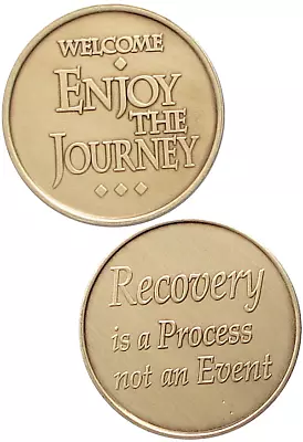 AA Recovery Bronze Affirmation Medallion - Welcome-Enjoy The.. (BRM134) • $2.40