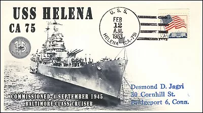 N-048 1963 USS Helena CA-75 Hand-stamped Add-on Cachet Baltimore Class Crui • $4.75