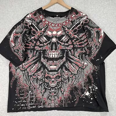 Brock Lesner Death Clutch Shirt Mens 2X Black Skull All Over Print UFC MMA • $29.69