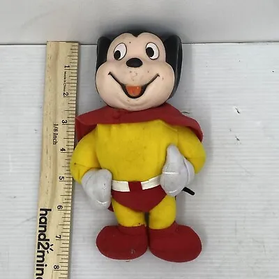 VTG Presents Mighty Mouse Plush Doll Toy Terry Toons 70s 80s Rubber Head • $35