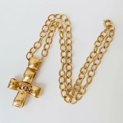 $1014.90 • Buy CHANEL Vintage Necklace  COCO MARK Engraved Accessory Gold Genuine Rare Box