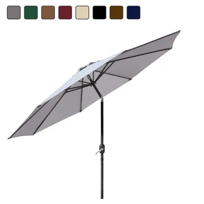 Round Rectangle Outdooor Garden Parasol Umbrella Crank Tilt Base Cover Fabric • £53.99